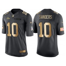 Broncos #10 Emmanuel Sanders Anthracite 2016 Christmas Gold Salute to Service Jersey