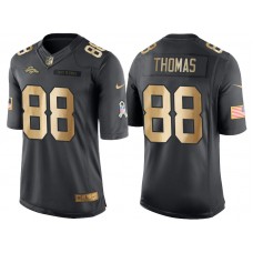 Broncos #88 Demaryius Thomas Anthracite 2016 Christmas Gold Salute to Service Jersey