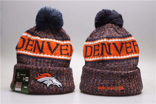 Broncos Fresh Logo Orange Pom Knit Hat YP