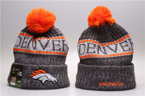 Broncos Orange Wordmark Cuffed Pom Knit Hat YP