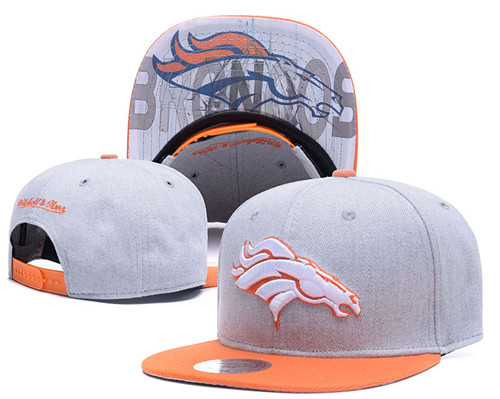 Broncos Team Logo Gray Mitchell & Ness Adjustable Hat LH