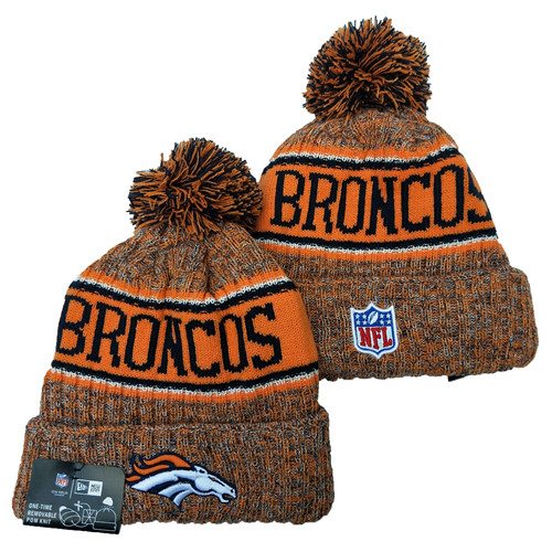 Broncos Team Logo Yellow Pom Knit Hat YD