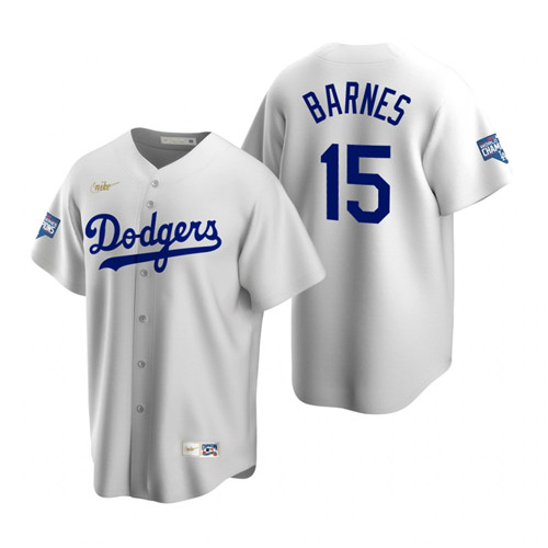 Brooklyn Dodgers #15 Austin Barnes White 2020 World Series Champions Cooperstown Collection Jersey
