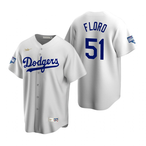 Brooklyn Dodgers #51 Dylan Floro White 2020 World Series Champions Cooperstown Collection Jersey