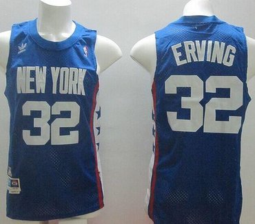 Brooklyn Nets #32 Julius Erving Blue ABA Retro Swingman Throwback NBA Jersey