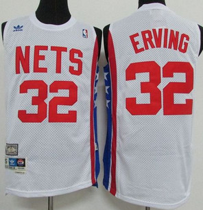 Brooklyn Nets #32 Julius Erving White ABA Retro Swingman Throwback Stitched NBA Jersey