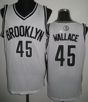 Brooklyn Nets 45 Gerald Wallace White Revolution 30 NBA Jerseys