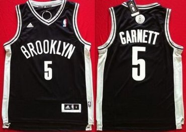 Brooklyn Nets 5 Kevin Garnett Black Swingman NBA Jerseys