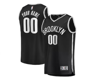 Brooklyn Nets Fanatics Fast Break Custom Replica Jersey Black - Icon Edition