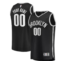 Brooklyn Nets Fanatics Youth Fast Break Custom Replica Jersey Black - Icon Edition