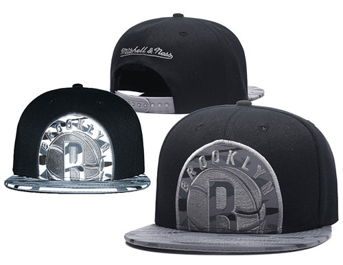 Brooklyn Nets Reflective Logo Black Adjustable Hat GS