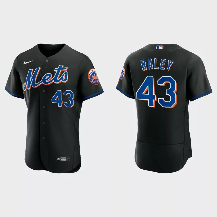 Brooks Raley New York Mets Authentic Alternate Jersey – Black