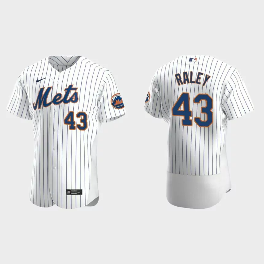 Brooks Raley New York Mets Authentic Home Jersey – White