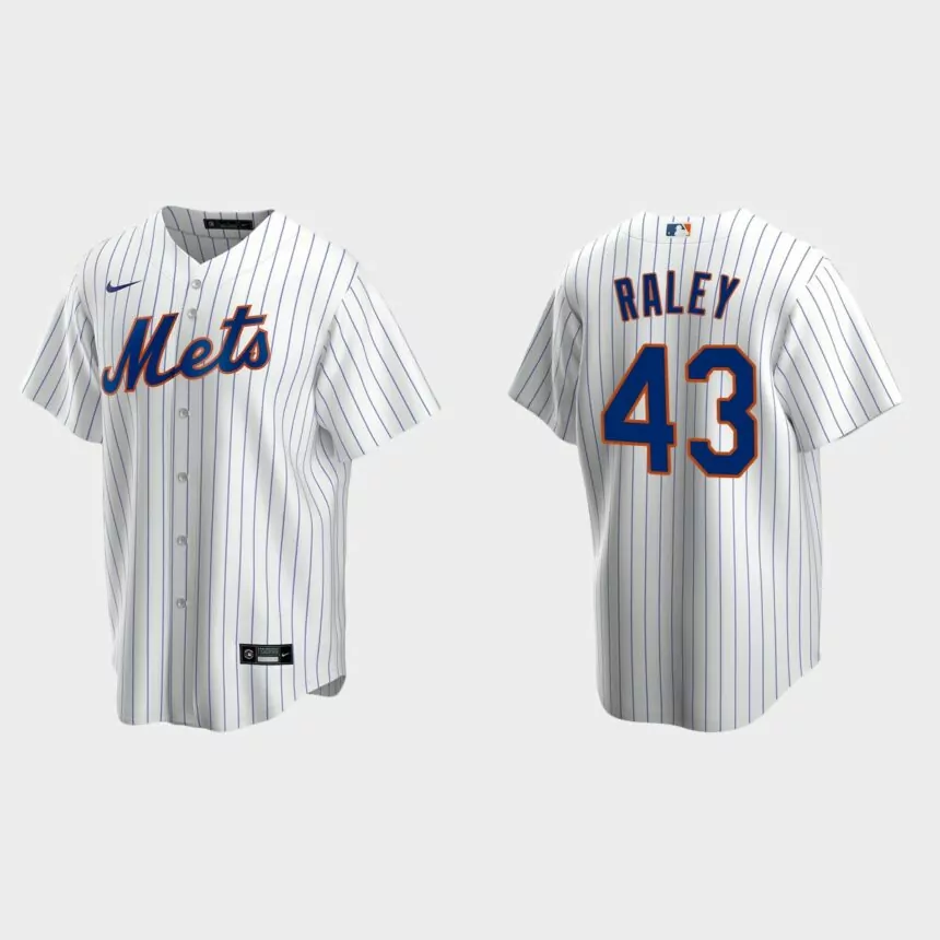 Brooks Raley New York Mets Replica Home Jersey – White