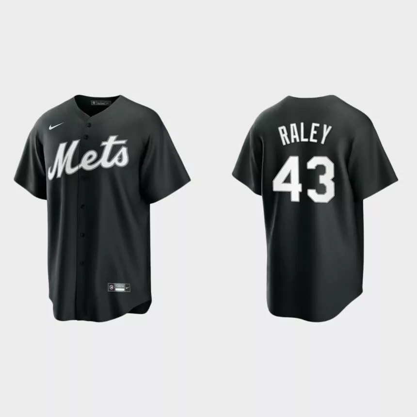 Brooks Raley New York Mets Replica Official Jersey – Black White