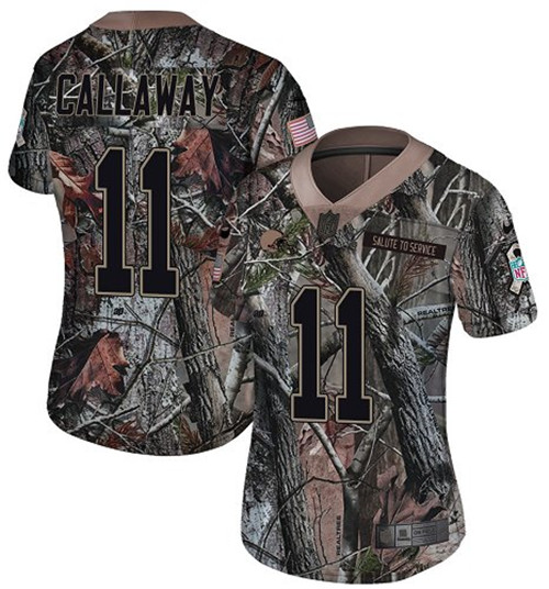Browns #11 Antonio Callaway Camo Women's Stitched Football Limited Rush Realtree Jersey