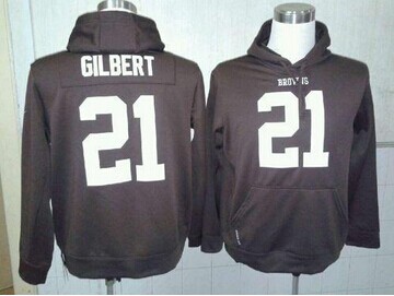 Browns #21 Justin Gilbert Brown Pullover NFL Hoodie