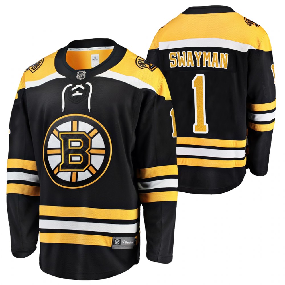 Bruins #1 Jeremy Swayman Black 2021 Home Jersey Stitched