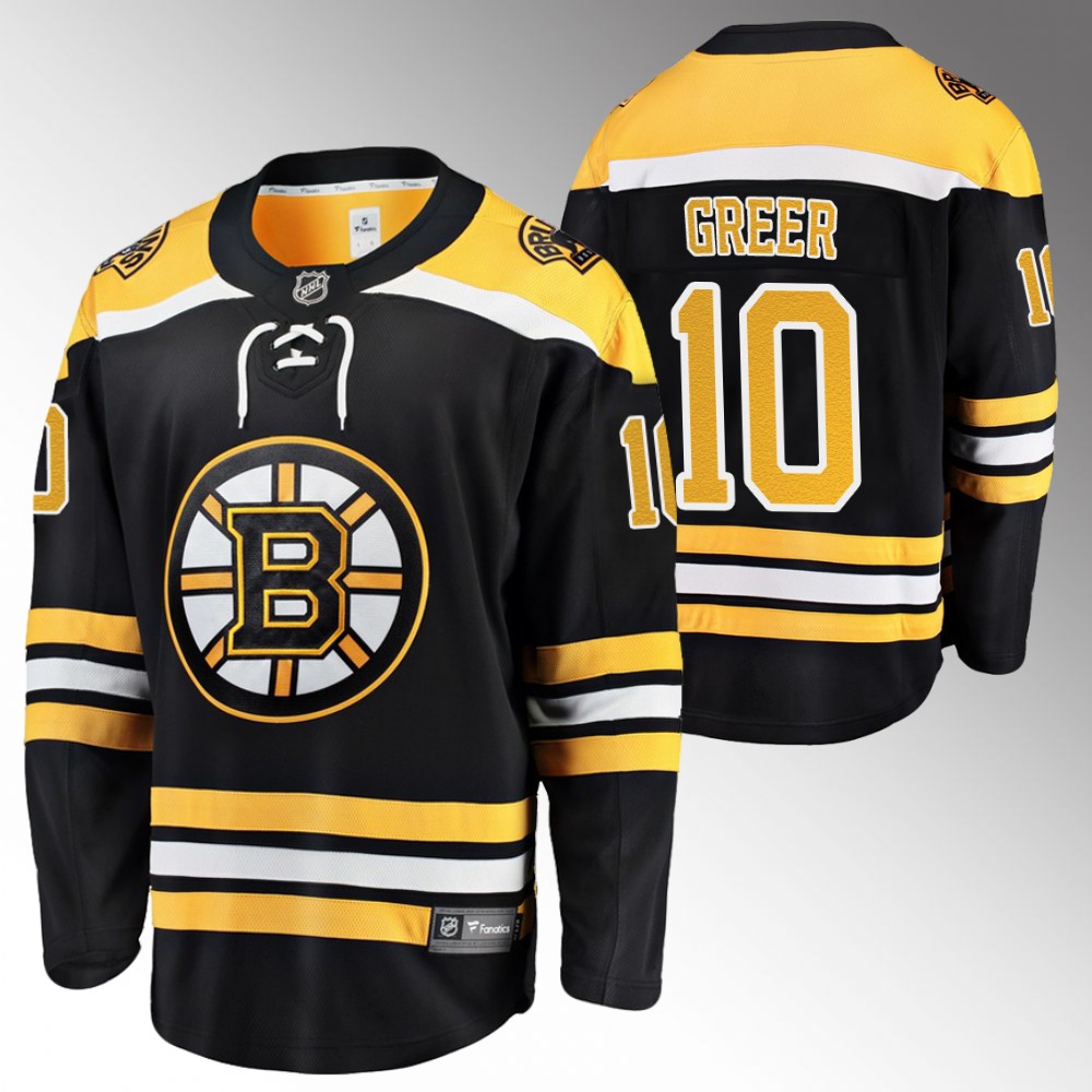 Bruins #10 A.J. Greer Black Home Jersey Stitched