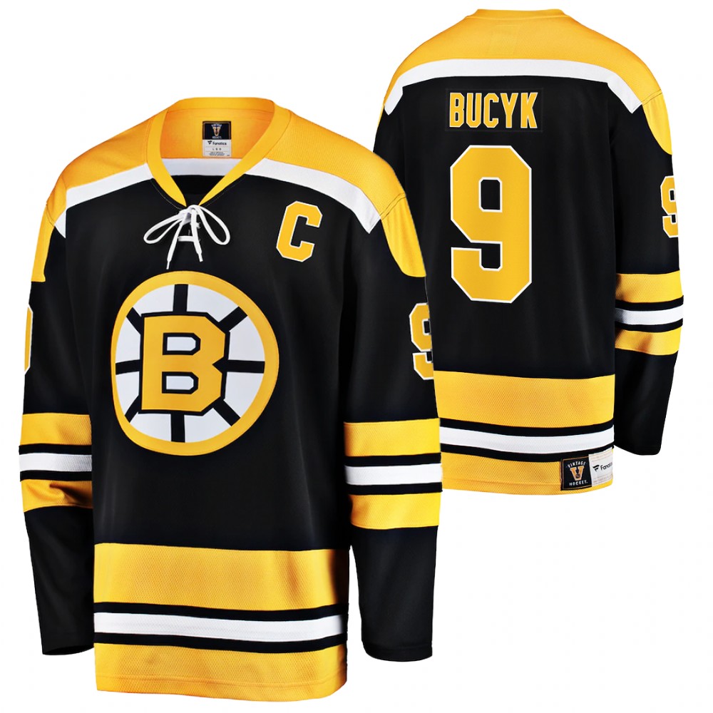 Bruins #19 John Bucyk Black Retired Player Jersey Stitched