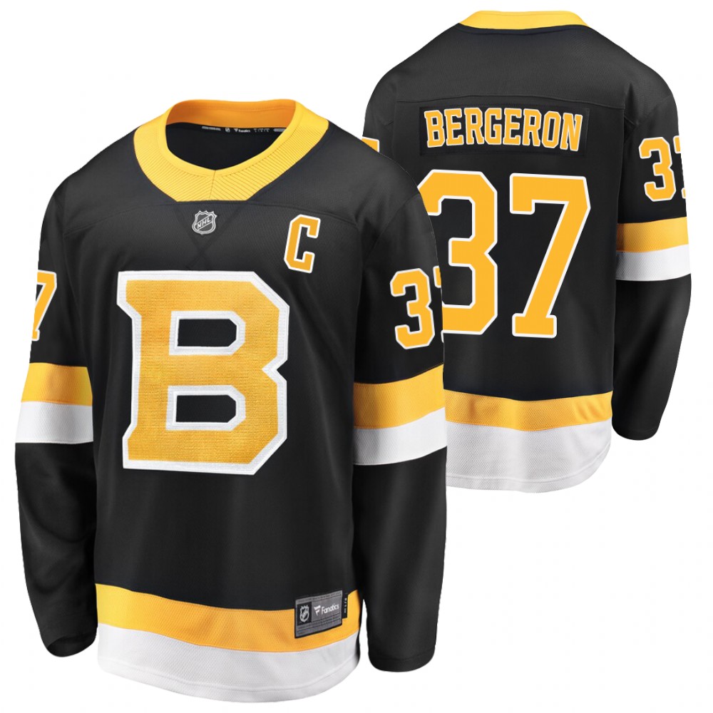 Bruins #37 Patrice Bergeron Black Alternate Jersey Stitched