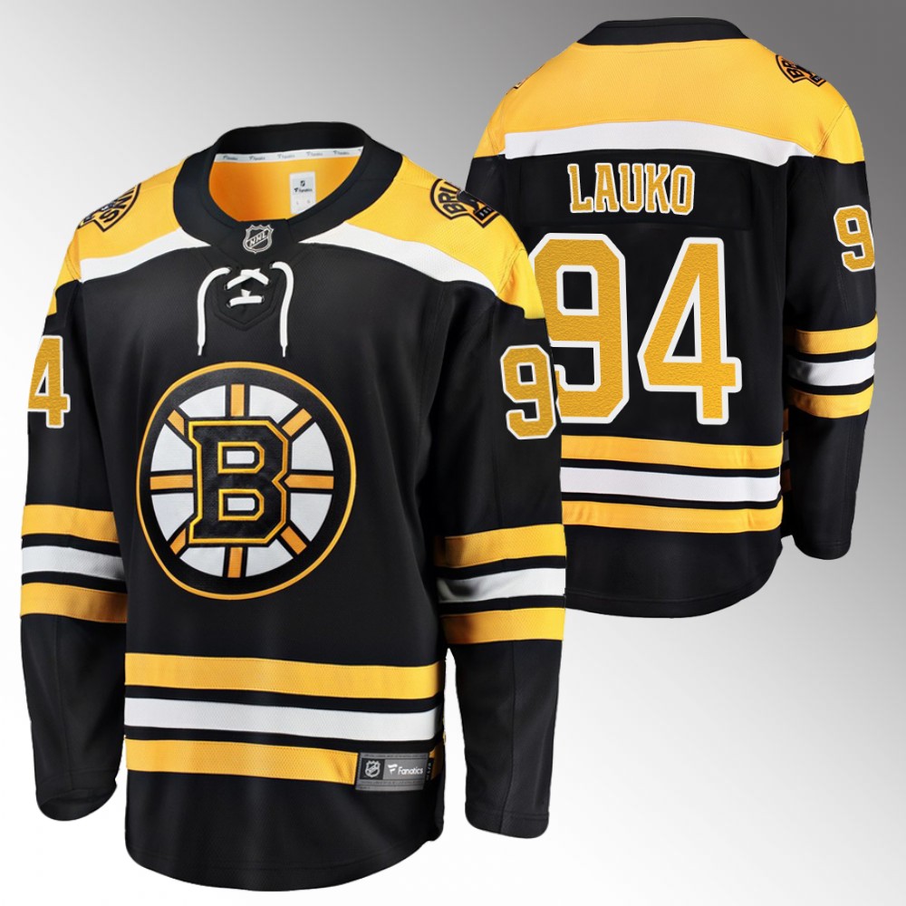 Bruins #94 Jakub Lauko Black Home Jersey Stitched