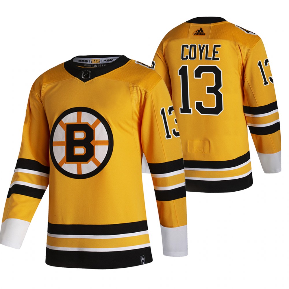 Bruins 2021 Reverse Retro #13 Charlie Coyle Gold Jersey Authentic