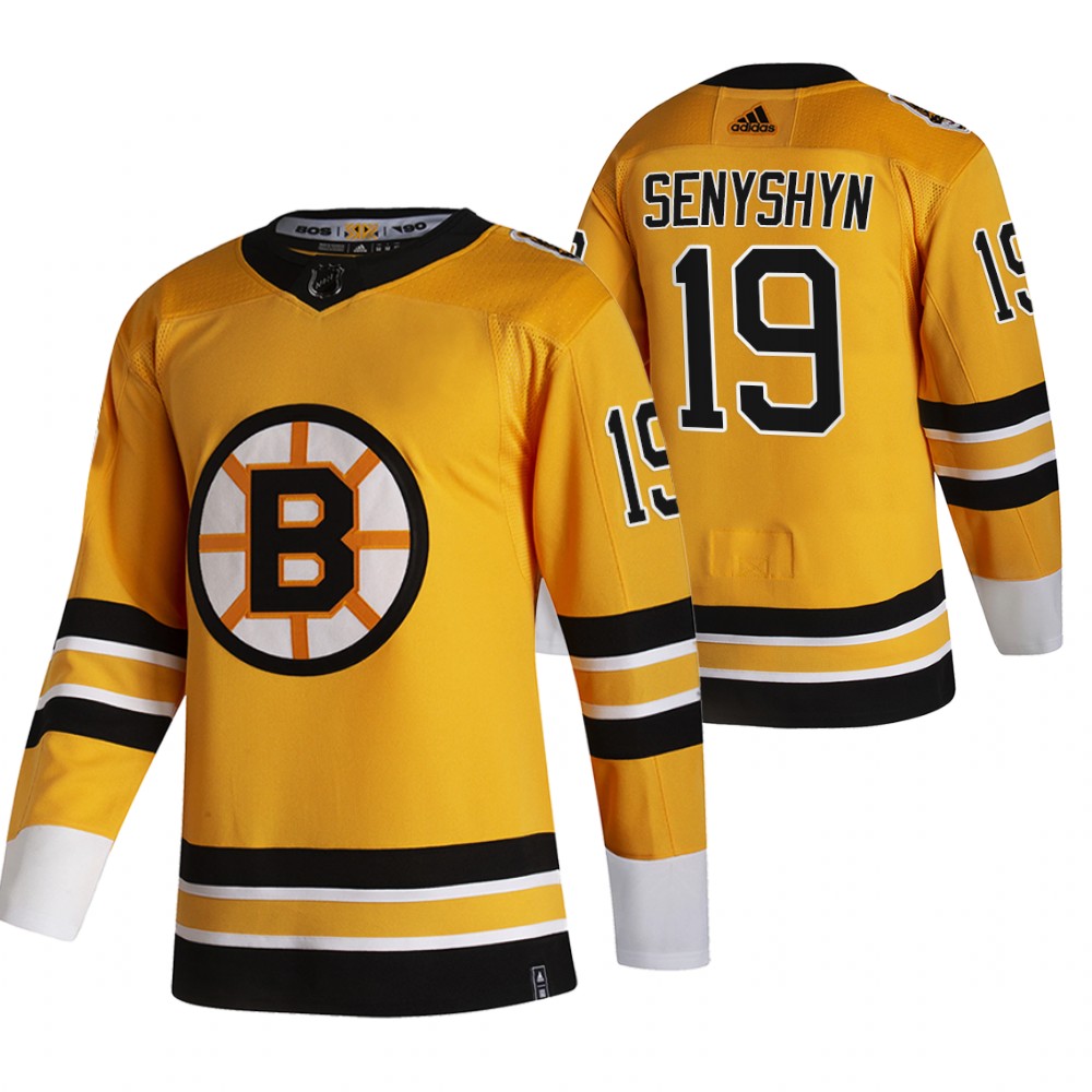 Bruins 2021 Reverse Retro #19 Zachary Senyshyn Gold Jersey Authentic