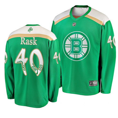 Bruins 40 Tuukka Rask Green 2019 St. Patrick's Day Adidas Jersey