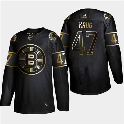 Bruins 47 Torey Krug Black Gold Adidas Jersey