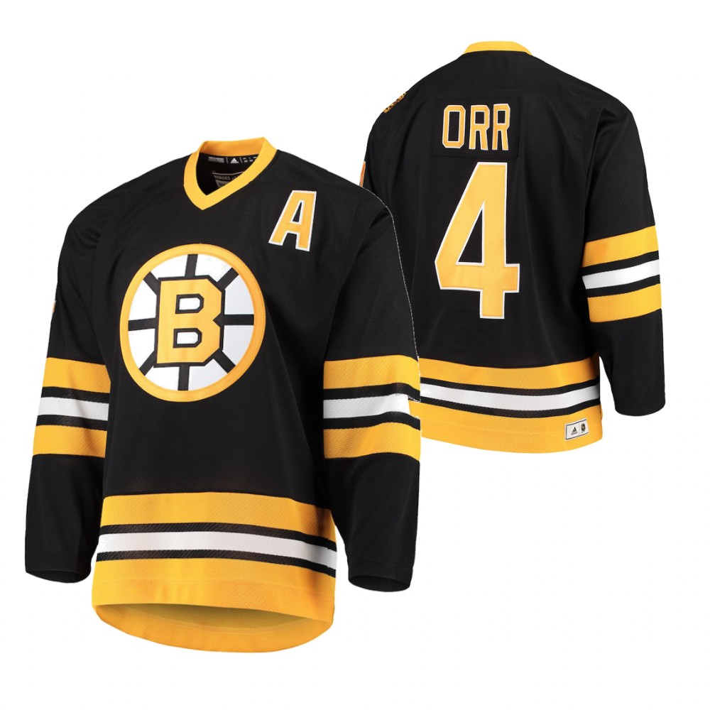 Bruins Bobby Orr Black Heroes of Hockey Authentic Throwback Jersey