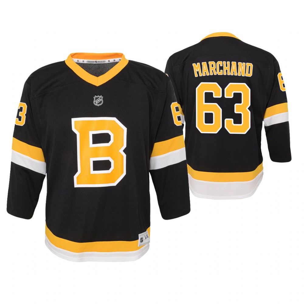 Bruins Brad Marchand Black Youth Alternate Jersey Stitched