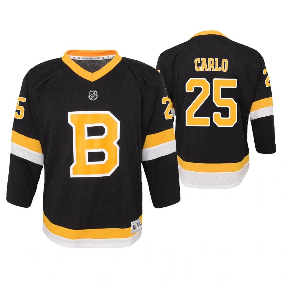 Bruins Brandon Carlo Black Youth Alternate Jersey
