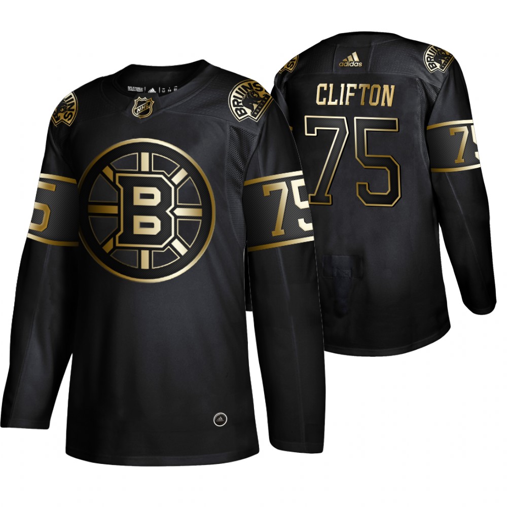 Bruins Connor Clifton Black Adidas 2019 NHL Golden Edition Jersey