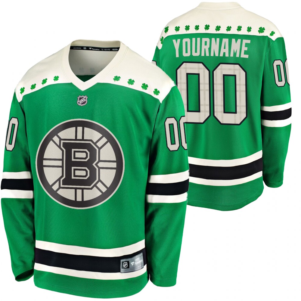 Bruins Custom 2020 St. Patrick's Day Green #00 Jersey Replica Player