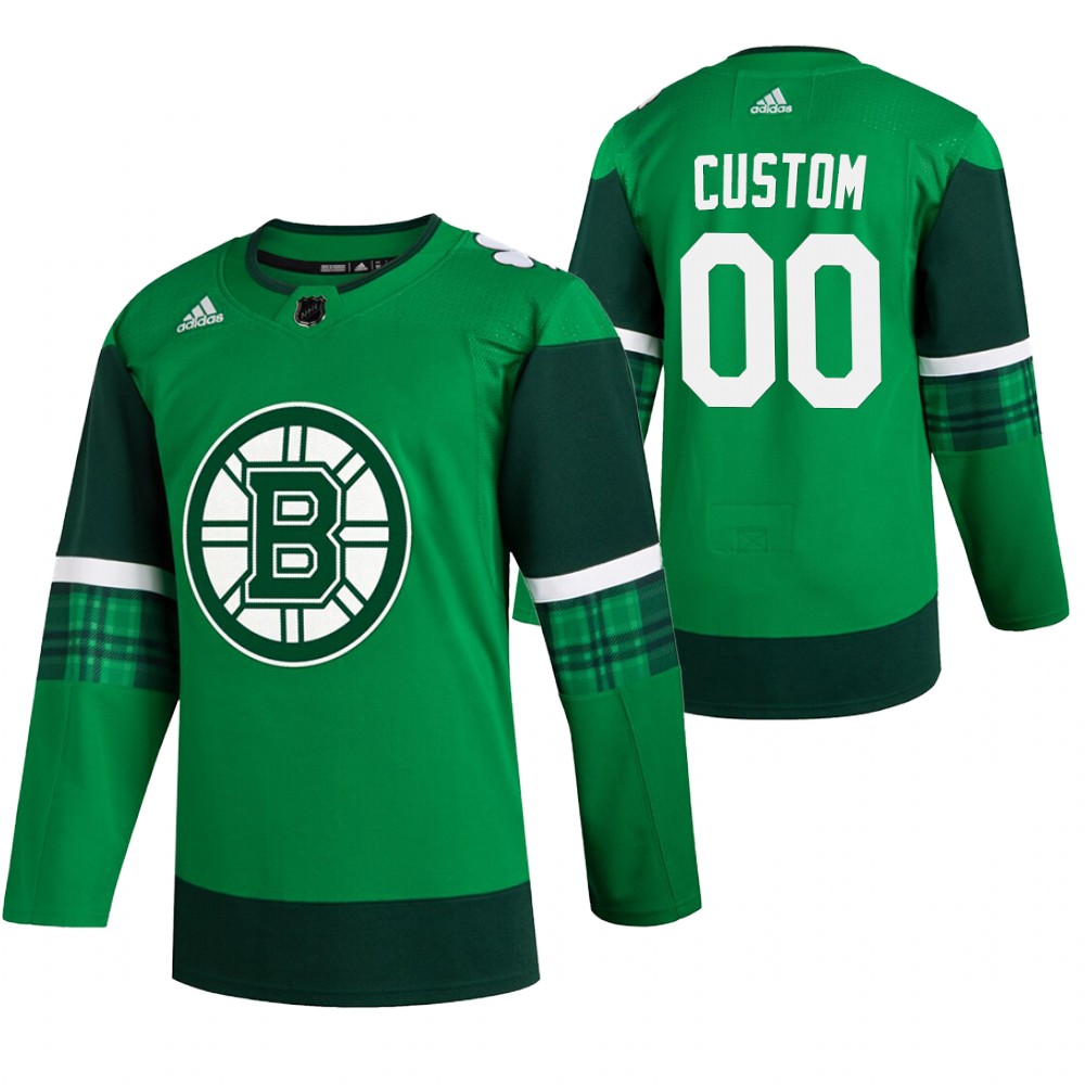 Bruins Custom 2020 St Paddy's Day Green #00 Jersey