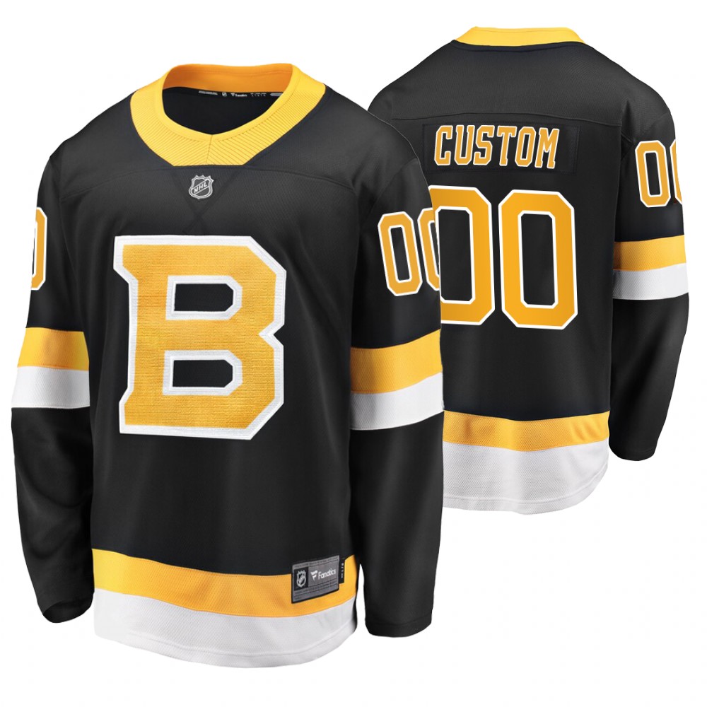 Bruins Custom Black Alternate Premier Breakaway Jersey Stitched