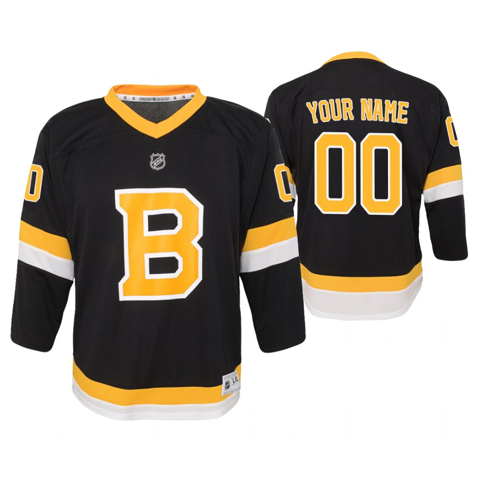 Bruins Custom Black Youth Alternate Jersey