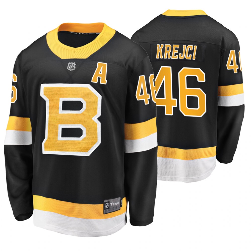 Bruins David Krejci Black Alternate Premier Breakaway Jersey Stitched