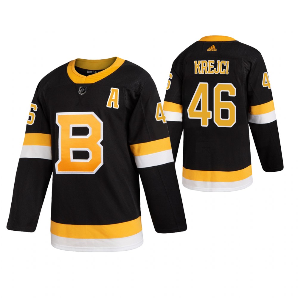 Bruins David Krejci Black Authentic Pro Alternate Jersey Stitched