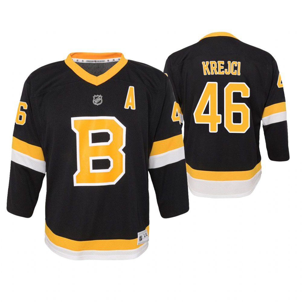 Bruins David Krejci Black Youth Alternate Jersey