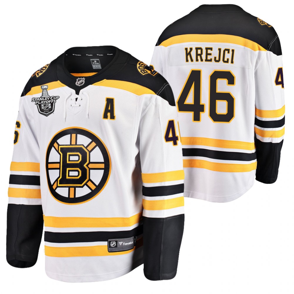 Bruins David Krejci Jersey 2021 Stanley Cup Playoffs White Men