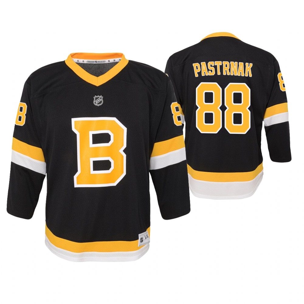 Bruins David Pastrnak Black Youth Alternate Jersey Stitched