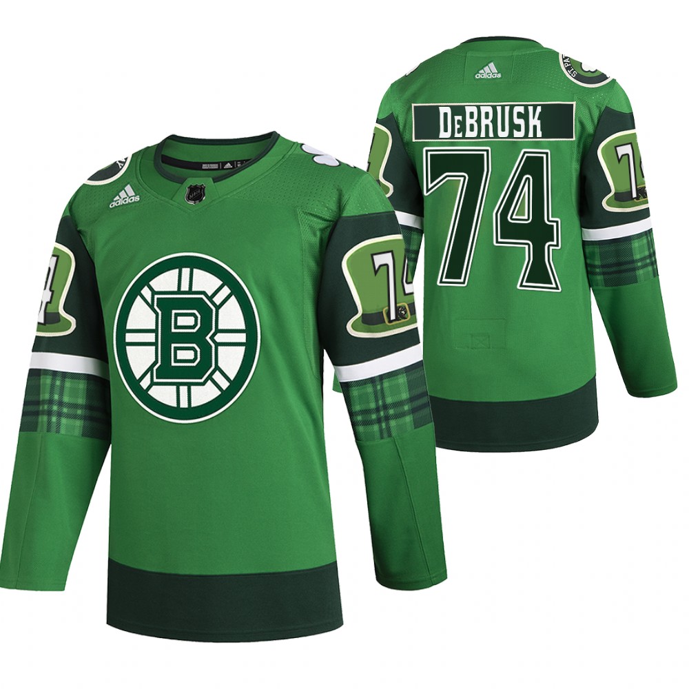 Bruins Jake DeBrusk St Patricks Day Green #74 Jersey 2022 Stitched