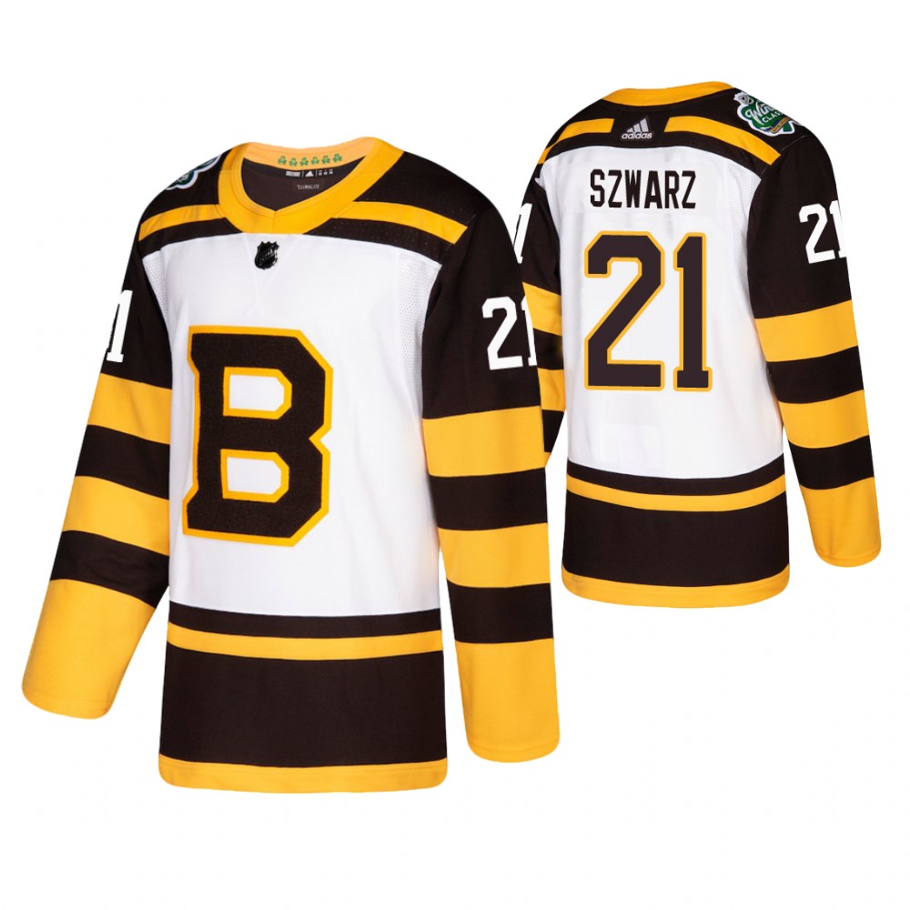 Bruins Jordan Szwarz White Adidas Winter Classic Jersey