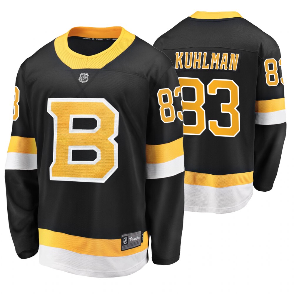 Bruins Karson Kuhlman Black Alternate Premier Breakaway Jersey Stitched