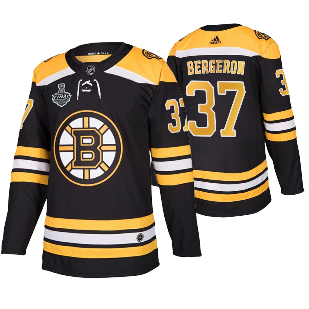 Bruins Patrice Bergeron Black Home Stanley Cup Final Jersey Stitched