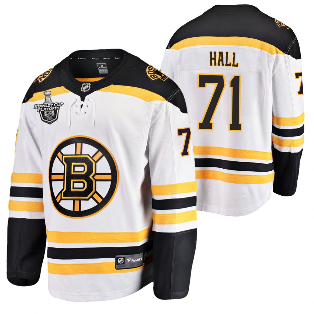 Bruins Taylor Hall Jersey 2021 Stanley Cup Playoffs White Men Stitched