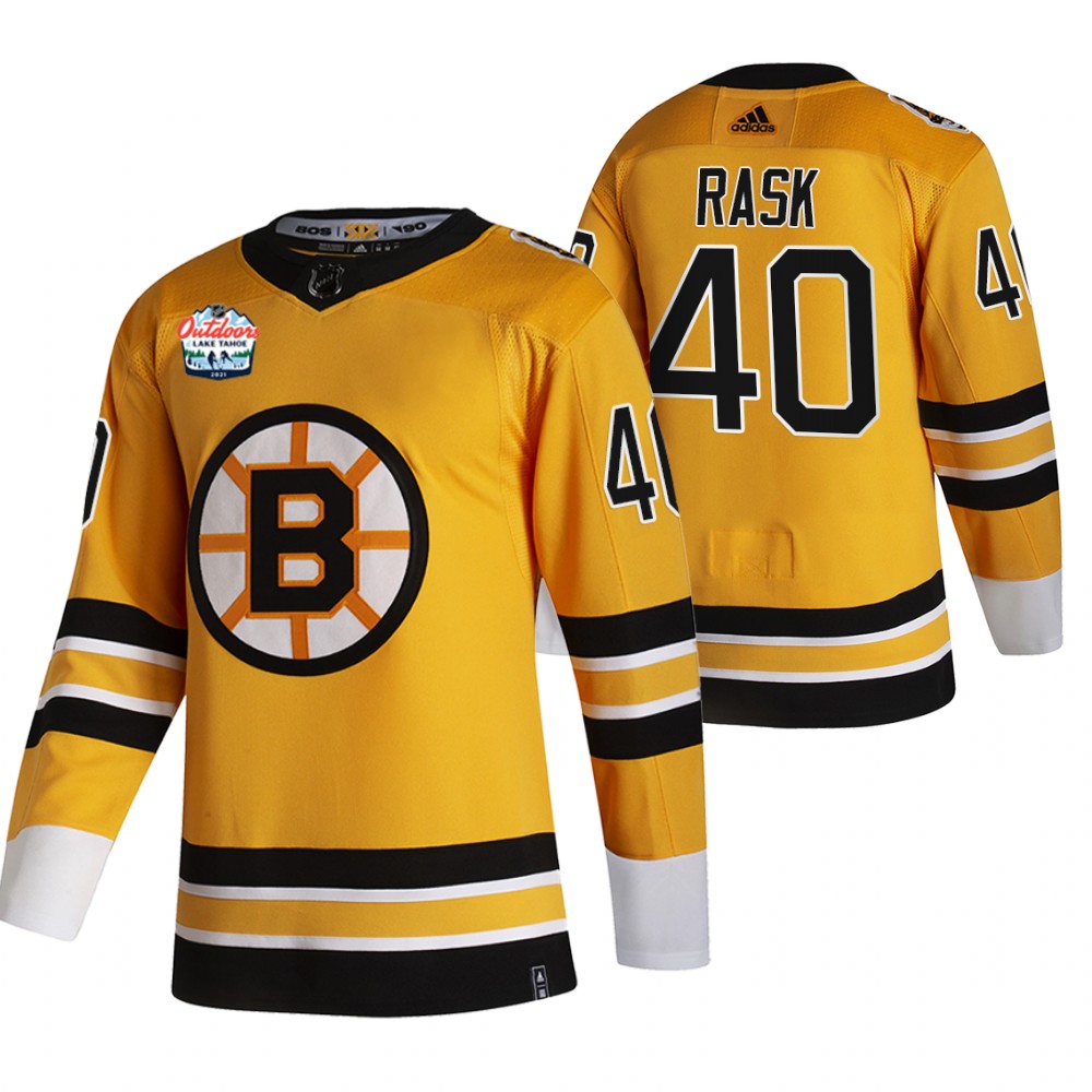 Bruins Tuukka Rask Lake Tahoe 2021 Retro Jersey Gold NHL Outdoors Sunday Stitched
