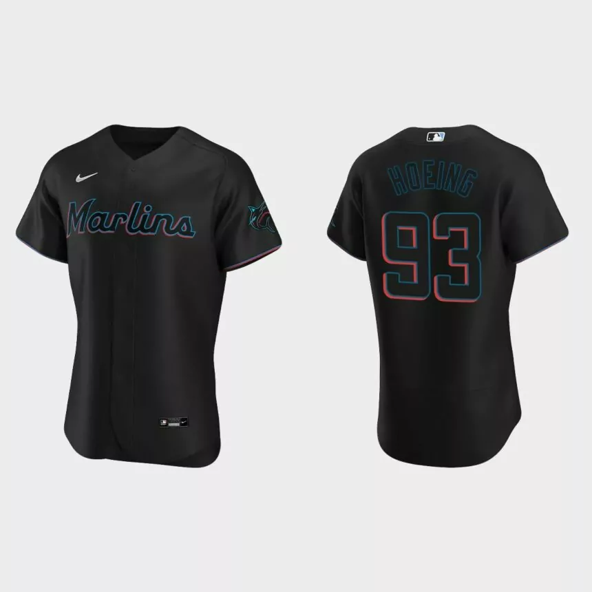 Bryan Hoeing Miami Marlins Authentic Alternate Jersey – Black